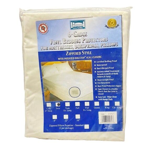 Bedbug Solution Vinyl Mattress Box Spring or Pillows Encasement Twin Size - Picture 1 of 8